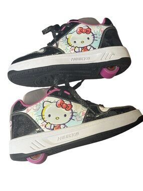 Heelys Hello Kitty Black White & Pink Light-Up Wheel Sneakers Size 7